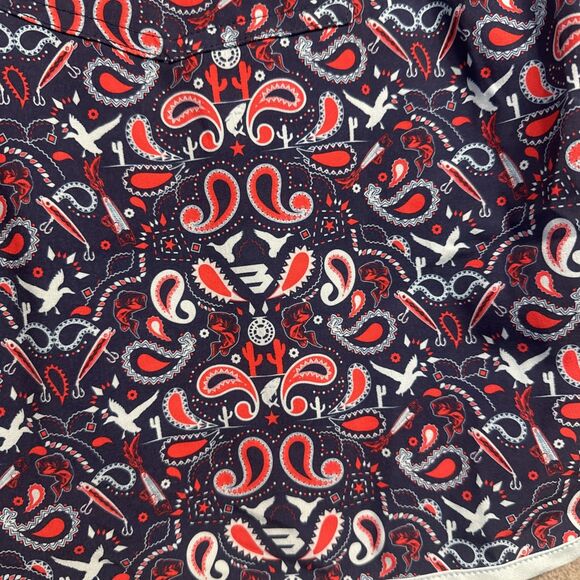 Burlebo Swim Trunks Mens 2XL Bandana Print 4 Way Stretch 6.5" Inseam Quick Dry - Picture 4 of 11